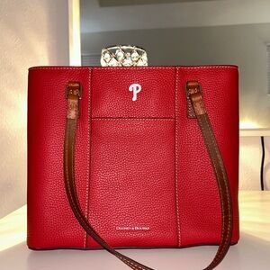 Dooney & Bourke Phillies Red Pebble Leather Tote